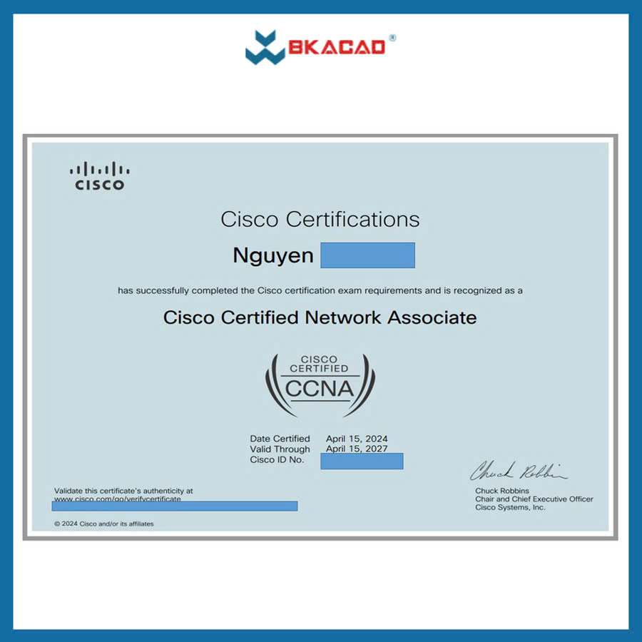 chung chi ccna cua hoc vien hoc tai bkacad